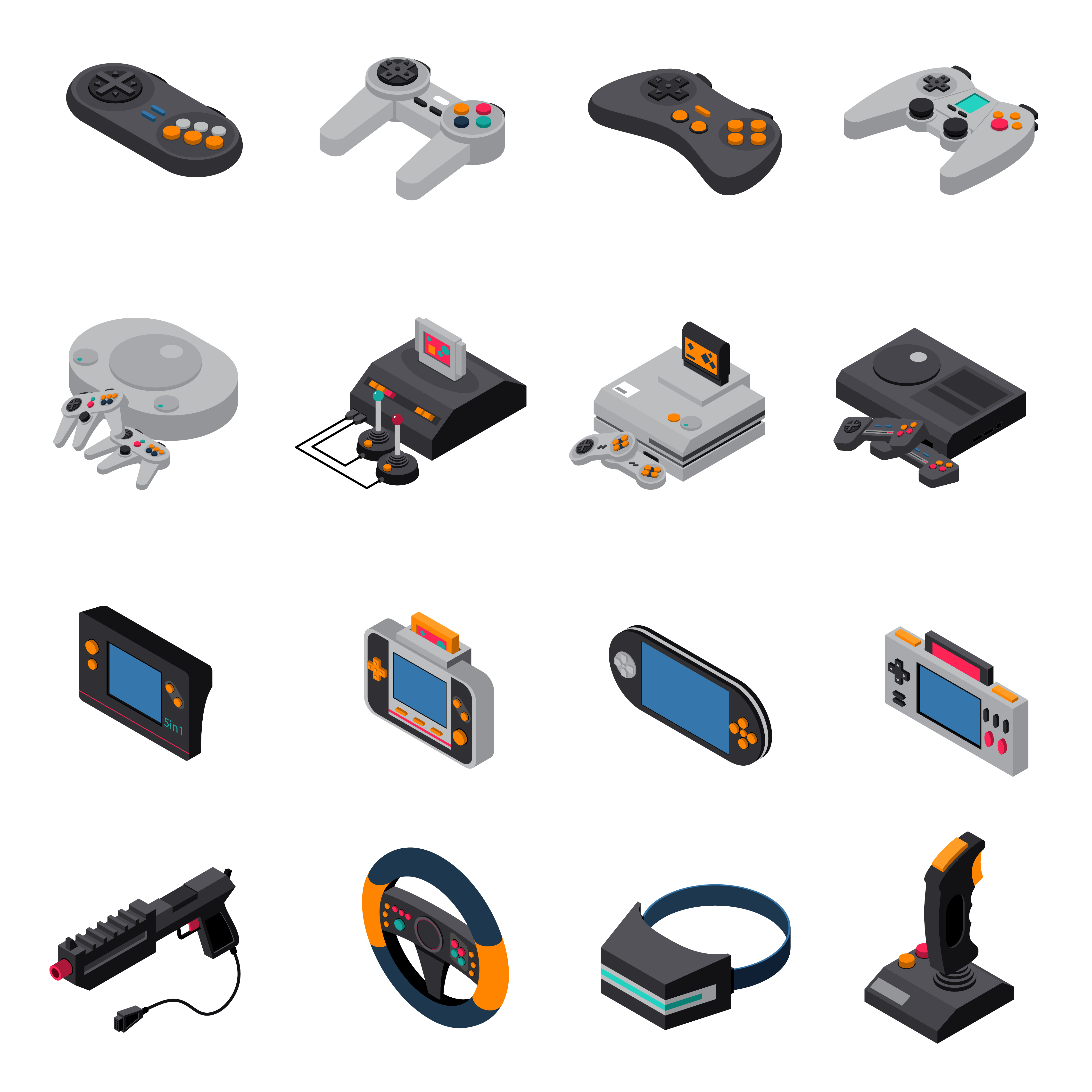 joysticks and game consoles